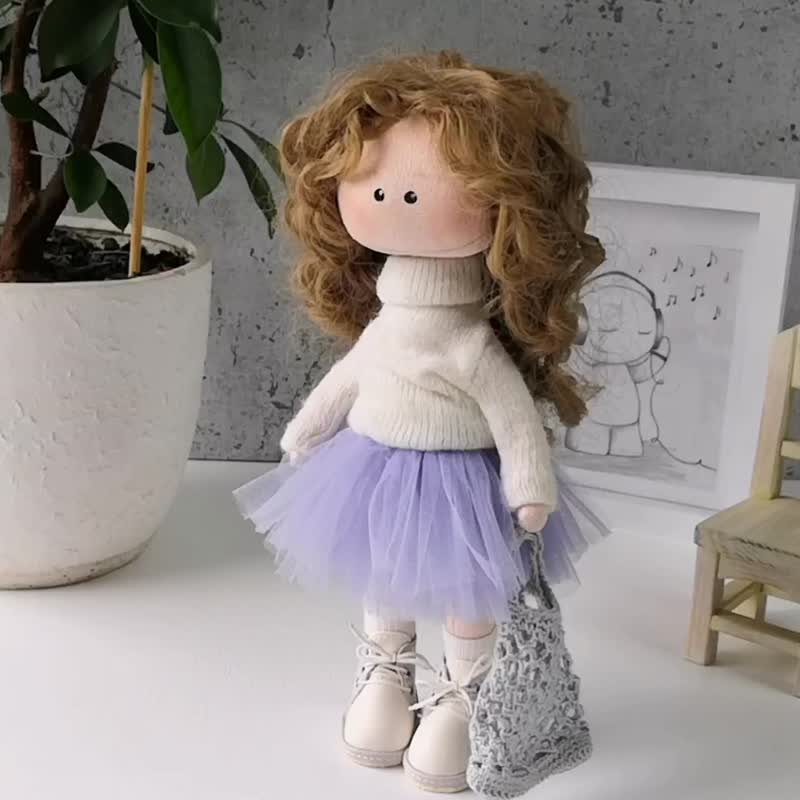 Handmade doll Tilda. Handmade rag doll 25 cm (9.8 inches) - 玩偶/公仔 - 棉 