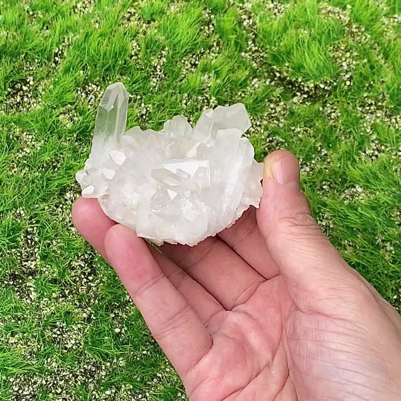 天然原矿能量雪白白水晶簇 白水晶 消磁净化 疗愈 开运 摆件 - 其他 - 水晶 白色