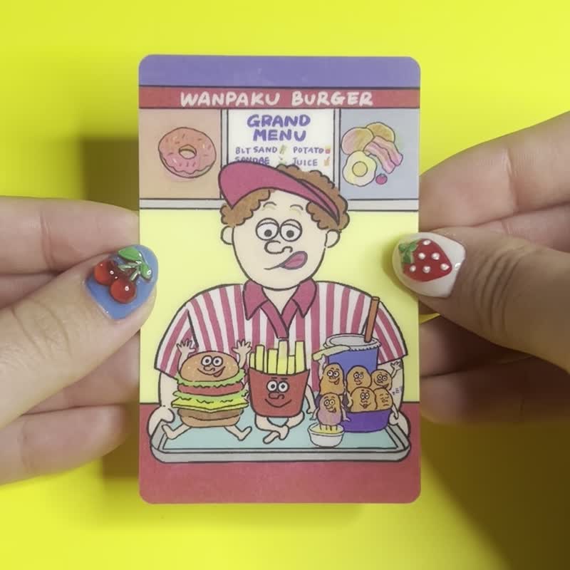 WANPAKU HOUSE 合作贴纸 Wanpaku Burger - 贴纸 - 塑料 黄色