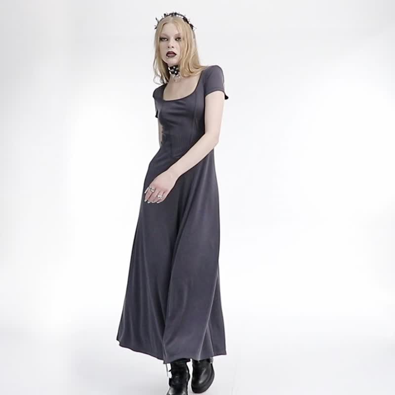 异教徒精灵大方领收腰连身裙 - 多色 - 洋装/连衣裙 - 其他材质 紫色