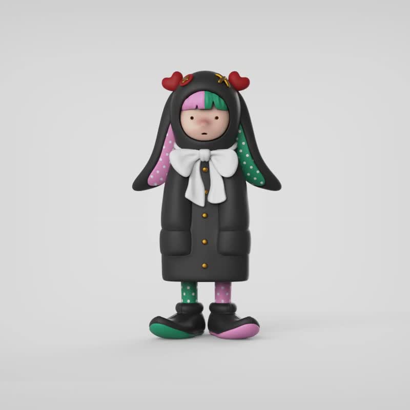 Sosim世界黑兔NIAR（限量10档） - 玩偶/公仔 - 树脂 黑色