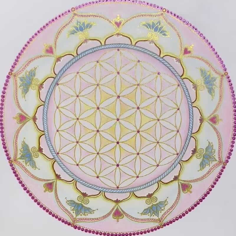 手绘油画布无框画美好的祝福正能量神圣图腾喜悦禅生命之花曼陀罗 - 海报/装饰画/版画 - 棉．麻 多色
