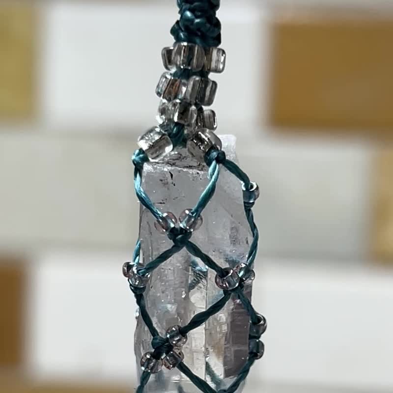 列木尼亚时光隧道水晶柱手工蜡绳编织项錬 - 项链 - 水晶 白色