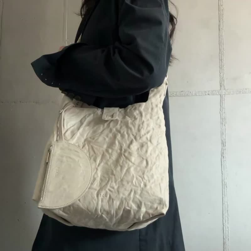 Usual Bag M 奶油白_真皮_托特包_包包 - 手提包/手提袋 - 真皮 