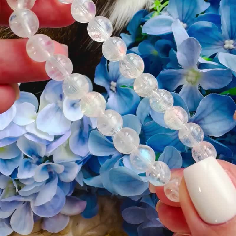 小精品稀有矿马岛彩虹蓝月光幻彩色 7.5mm14.95g 人缘桃花提升魅 - 手链/手环 - 水晶 多色