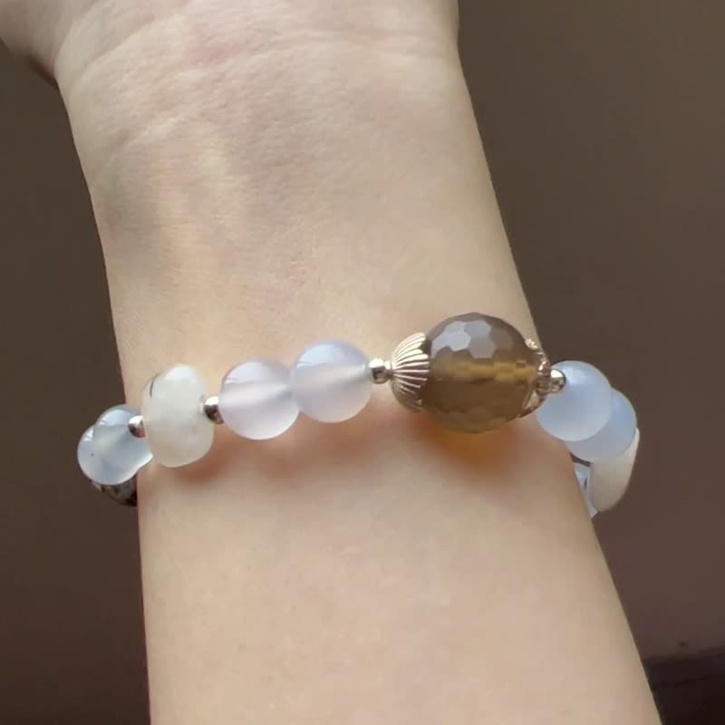 ||蓝雾|| 小清新系列。蓝玉髓/玛瑙/黑发晶/茶晶 手串 快速出货 - 手链/手环 - 水晶 多色
