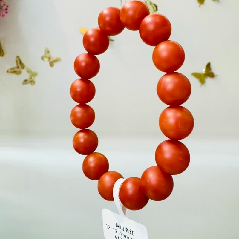 小精品保山柿子红南红12-12.7mm44.94g去热散寒气血循环补血养颜 - 手链/手环 - 水晶 红色