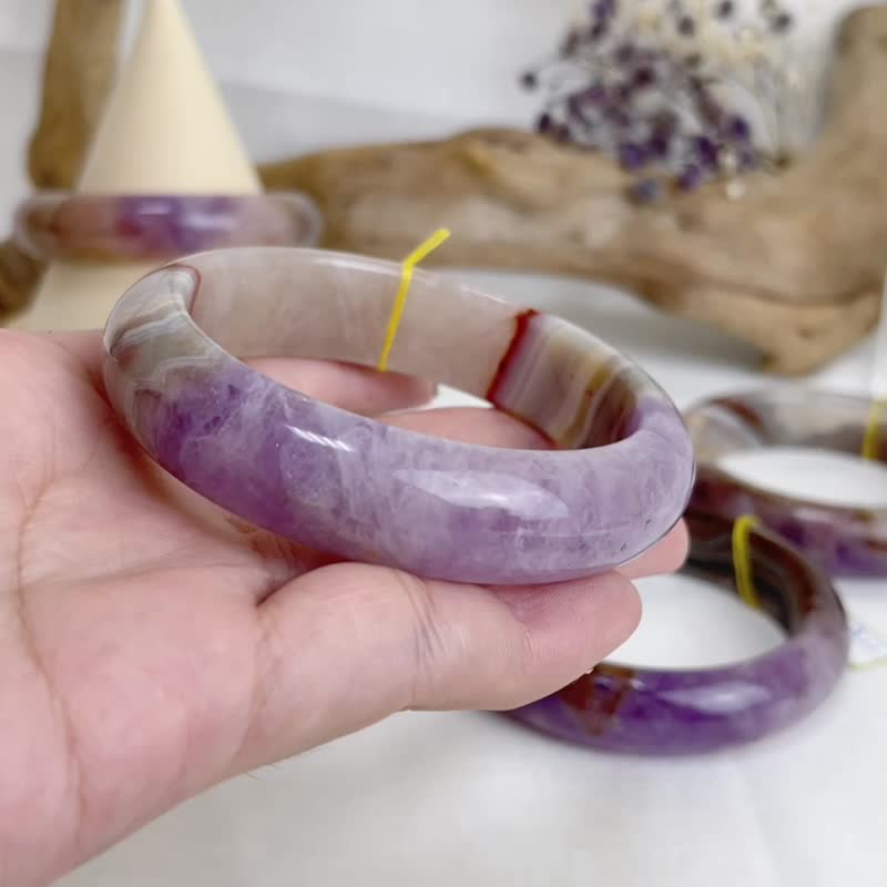 原矿紫水晶玛瑙镯A8 - 手链/手环 - 水晶 