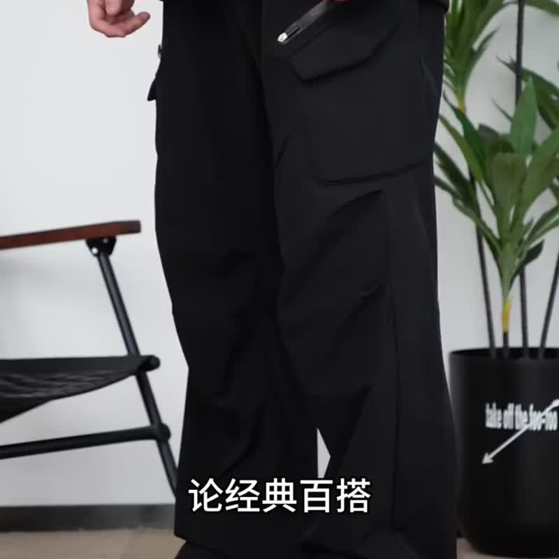 Teflon三防-海绵口袋登山工装裤简约休闲裤长裤 - 男士长裤 - 其他材质 黑色
