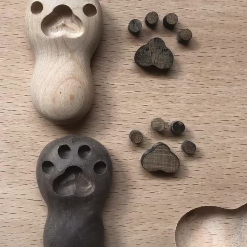 喵有型猫爪勺叉可爱汤饭勺意面牛排水果叉实木精致不锈钢餐具套装 - 餐刀/叉/匙组合 - 木头 咖啡色
