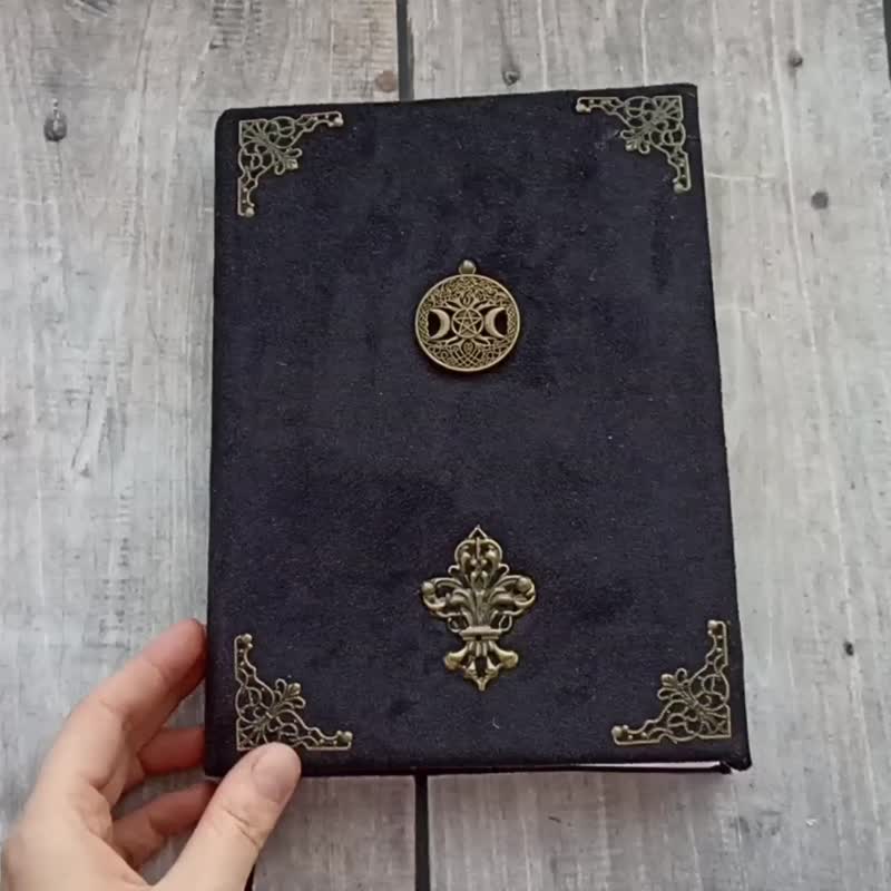 Spell book blank Shadows Witch grimoire journal handmade for sale moon - 笔记本/手帐 - 纸 咖啡色