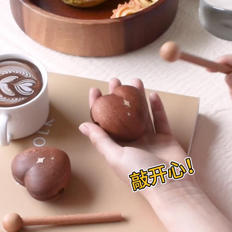 敲开心 创意解压神器实木木鱼送朋友同学闺蜜情侣可爱礼物 - 摆饰 - 木头 