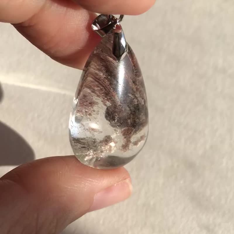 巴西四季幽灵晶中晶 水晶吊咀 原石 水晶 摆设 phantom quartz - 项链 - 水晶 多色