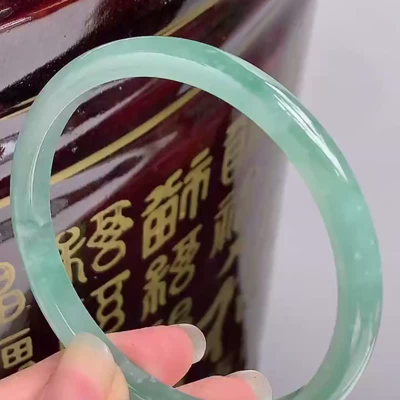 冰种 天然翡翠 缅甸 A玉 玉镯 • 冰种翡翠福镯 - 手链/手环 - 玉石 绿色