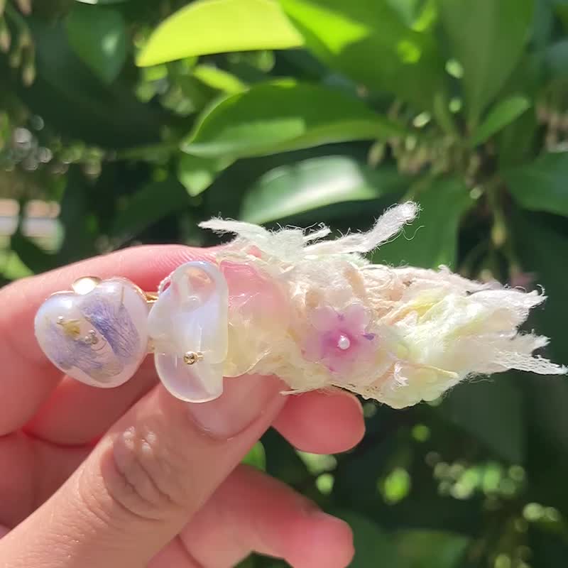 温柔夏语系列 手作发夹 弹簧发夹 日本贵和金具 - 发饰 - 树脂 多色