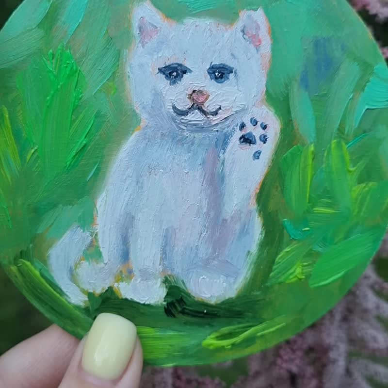 油画小猫原创艺术品小装饰适合托儿所新生儿礼物 - 墙贴/壁贴 - 其他材质 多色