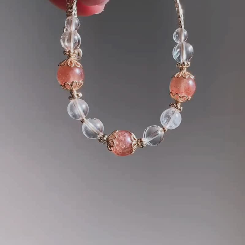 九月・菊花 | 水晶手链 | 金太阳・白水晶・巴西黄水晶 | 自信・活力 - 手链/手环 - 水晶 橘色