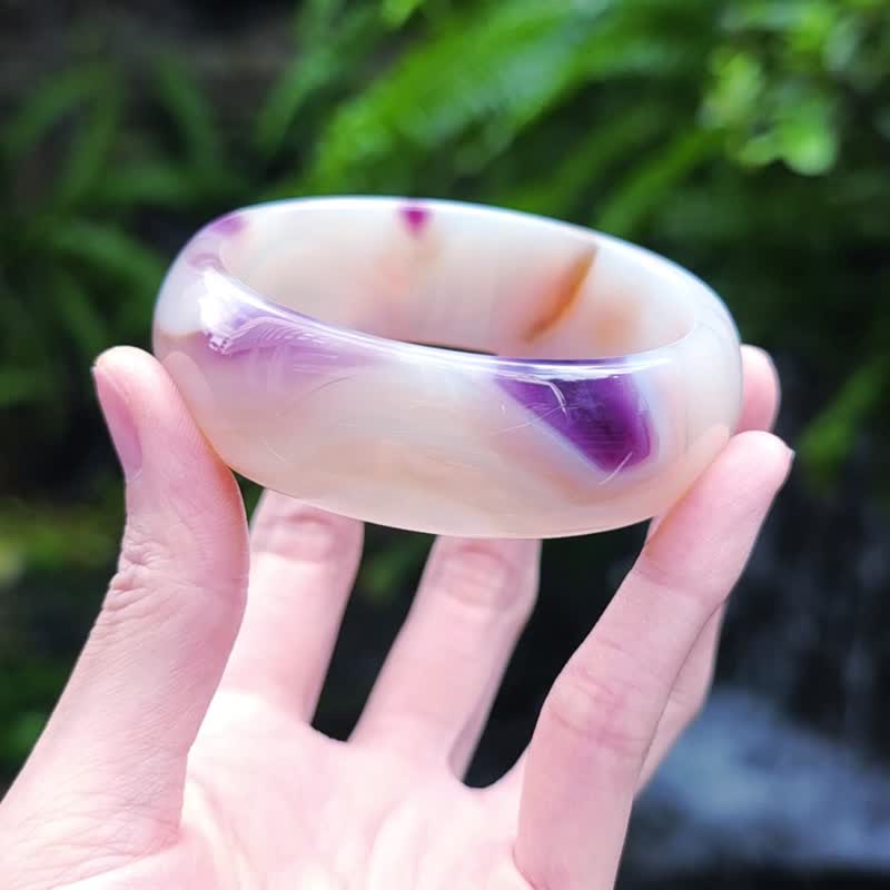 白玉瓍 玛瑙 紫金 金印紫绶 姚黄魏紫 智慧 招财 手镯 20cm 单品 - 手链/手环 - 宝石 紫色