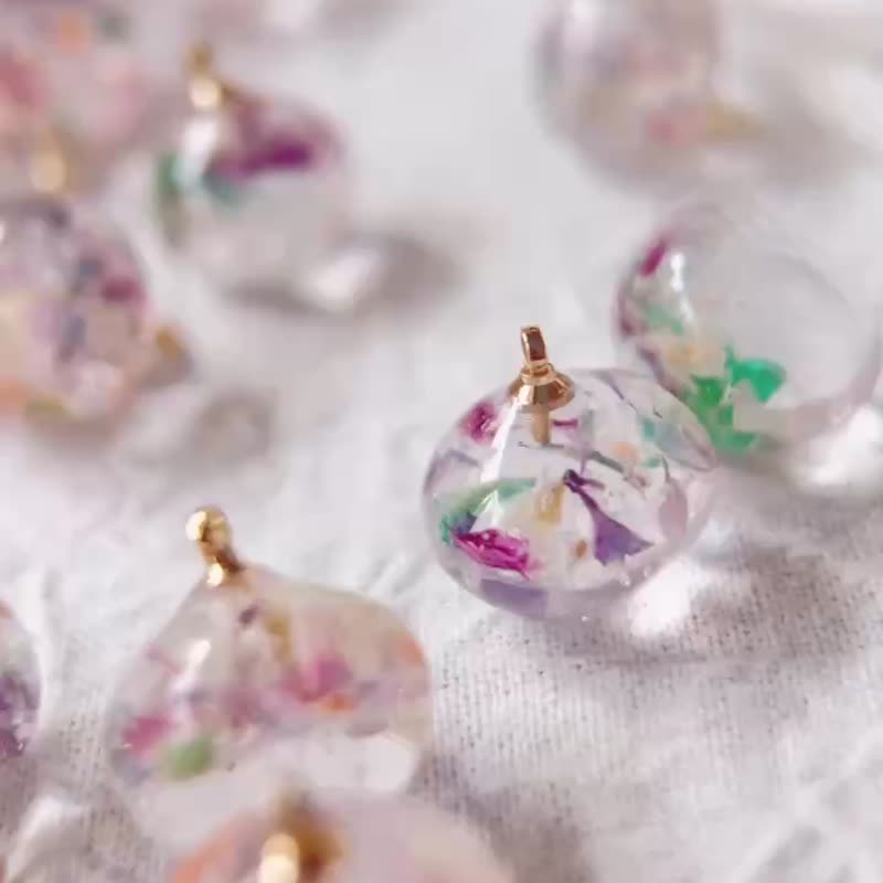 花影圆舞  手工耳环 - 耳环/耳夹 - 树脂 