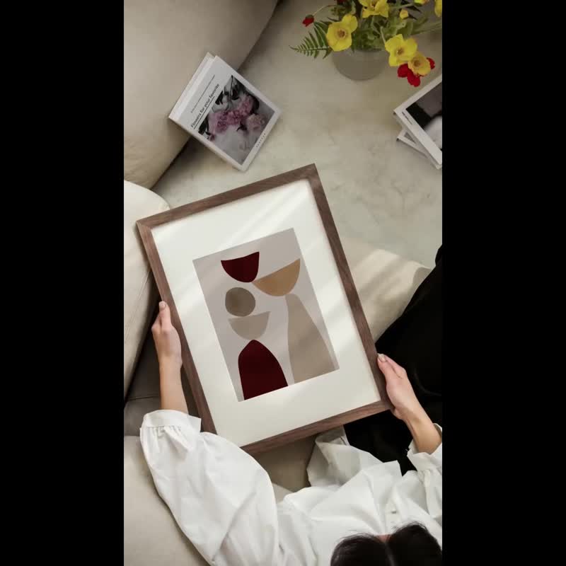 柚木原木相框 (含相框卡纸) - 木质高级感摆台/ 实木相框画框 - 画框/相框 - 木头 卡其色