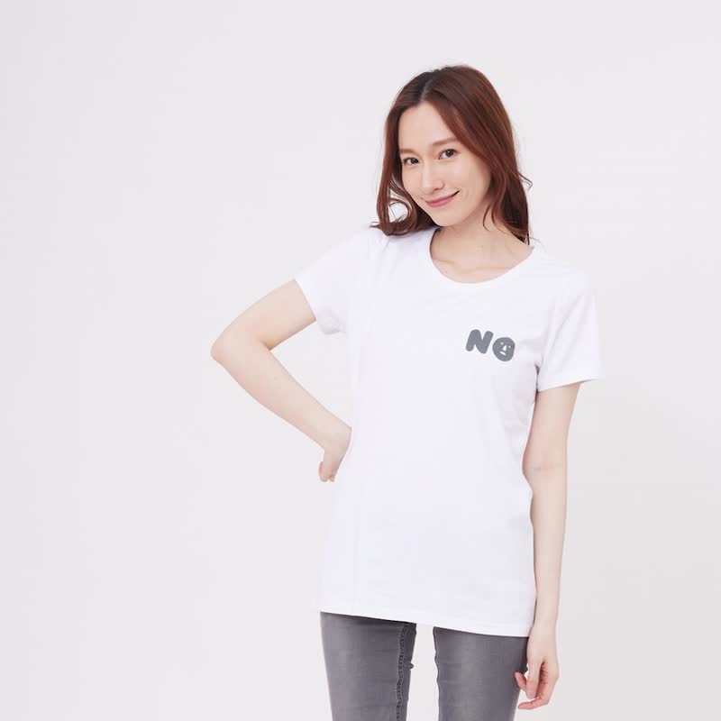 NO 短袖 蜜桃棉 女T 白 - 女装 T 恤 - 棉．麻 白色