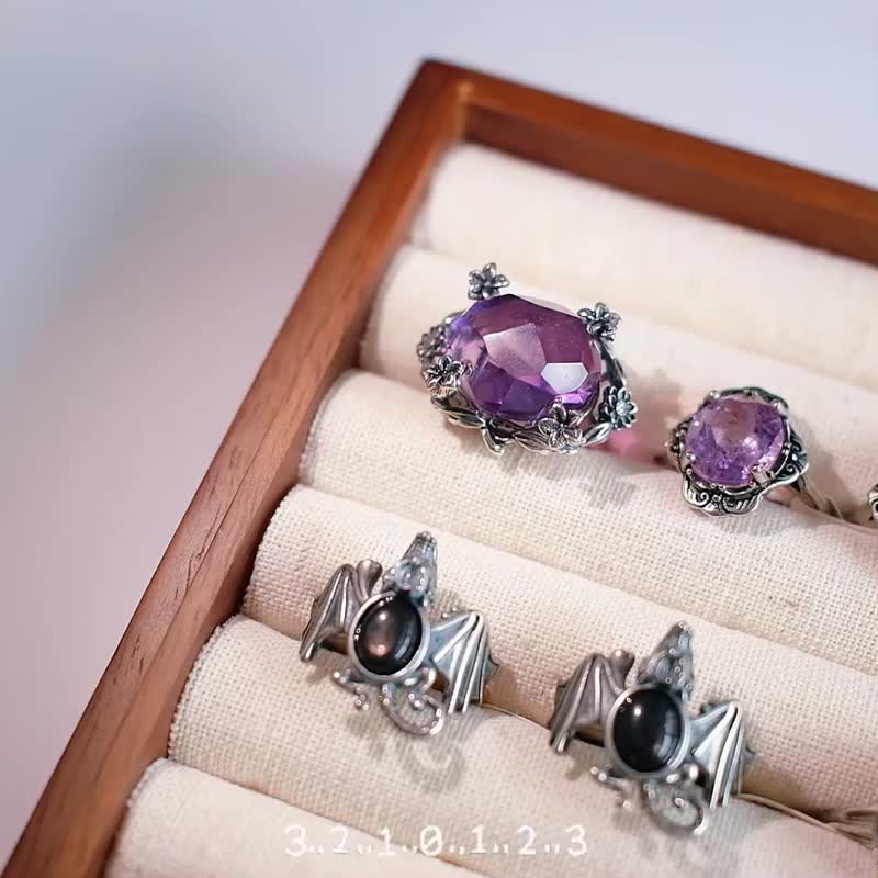 Amelia Jewelry丨戒指合辑丨水晶戒指丨淡水珍珠戒指丨镶嵌丨绕线 - 戒指 - 水晶 紫色