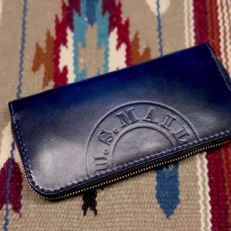 【山雨制作】US MAIL 拉链长夹 - 皮夹/钱包 - 真皮 