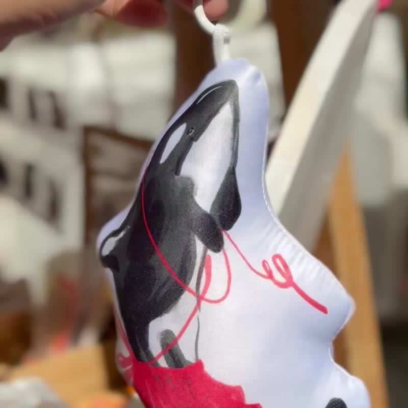 【圣诞礼物首选】虎鲸 Blackfish 填充吊饰 - 玩偶/公仔 - 纸 黑色