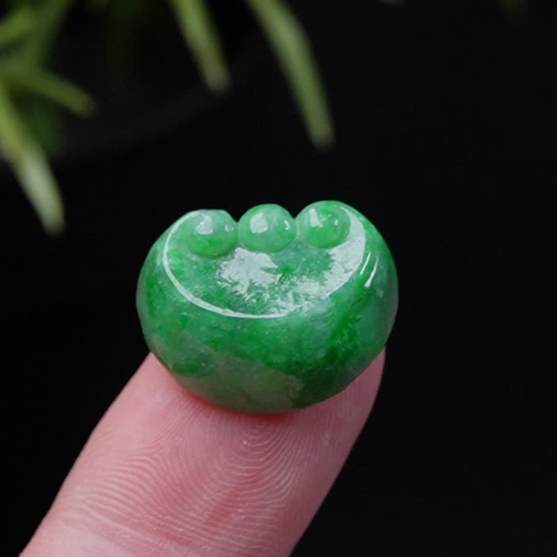 飘阳绿翡翠如意 | 裸石 | 天然缅甸玉翡翠A货 | 送礼 - 吊饰 - 玉石 绿色