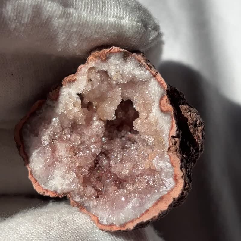 阿根廷 迷你 粉紫水晶 一对 粉红色水晶洞 紫晶 晶簇 天然原石 - 摆饰 - 水晶 粉红色