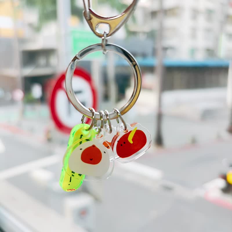 小家伙们 / 双层压克力串串钥匙圈 - 钥匙链/钥匙包 - 压克力 白色