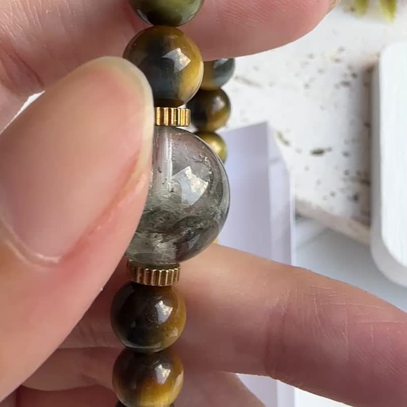 心忱-梦幻虎眼 绿幽灵 决策力 事业运 自信果抉 - 手链/手环 - 水晶 黄色