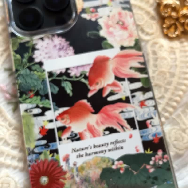 菊花欉里藏金鱼 名画拼贴系列 银河手机壳 CSBQ10 - 手机壳/手机套 - 硅胶 多色