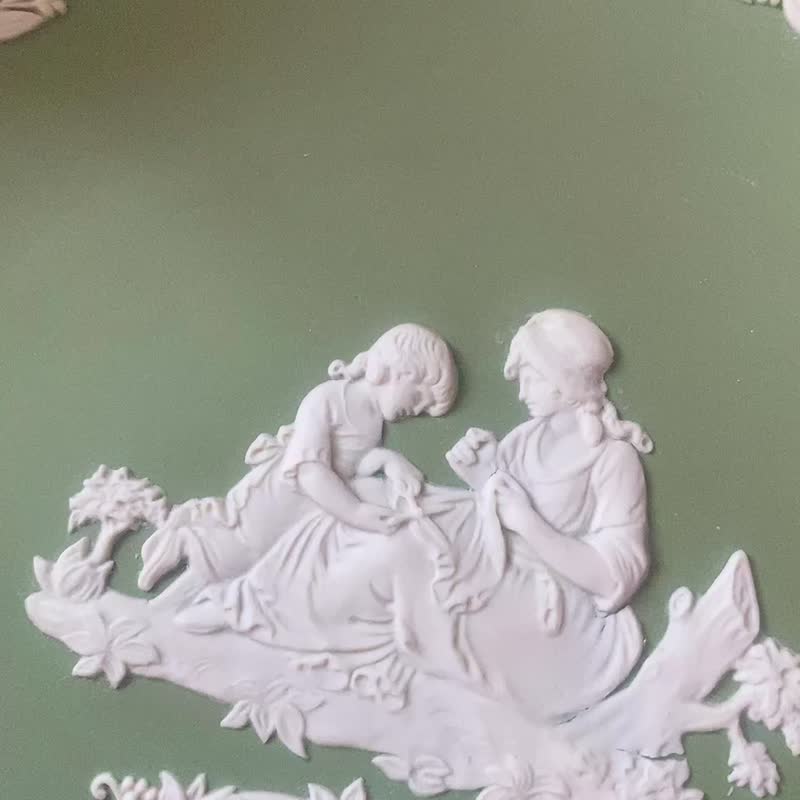 英国骨瓷Wedgwood jasper 绿色母亲节瓷盘 蛋糕盘母亲节送礼 - 收纳用品 - 瓷 绿色
