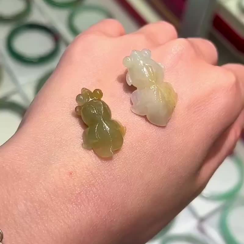 缅甸翡翠A玉 吊坠 手绳 手链 • 冰种秋香金鱼翡翠吊坠 - 其他 - 玉石 绿色