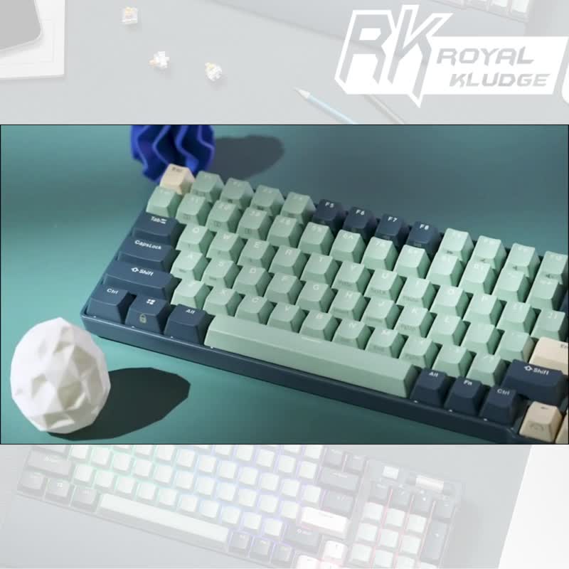 【RK】90% 96键蓝牙三模无线机械中文键盘 K黄轴 RGB 森林蓝 - 电脑配件 - 塑料 蓝色