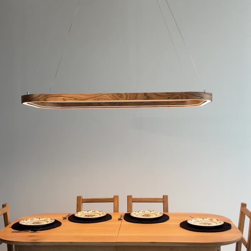 木质吊灯，矩形吊灯，适用于客厅的现代吊灯 - 灯具/灯饰 - 木头 