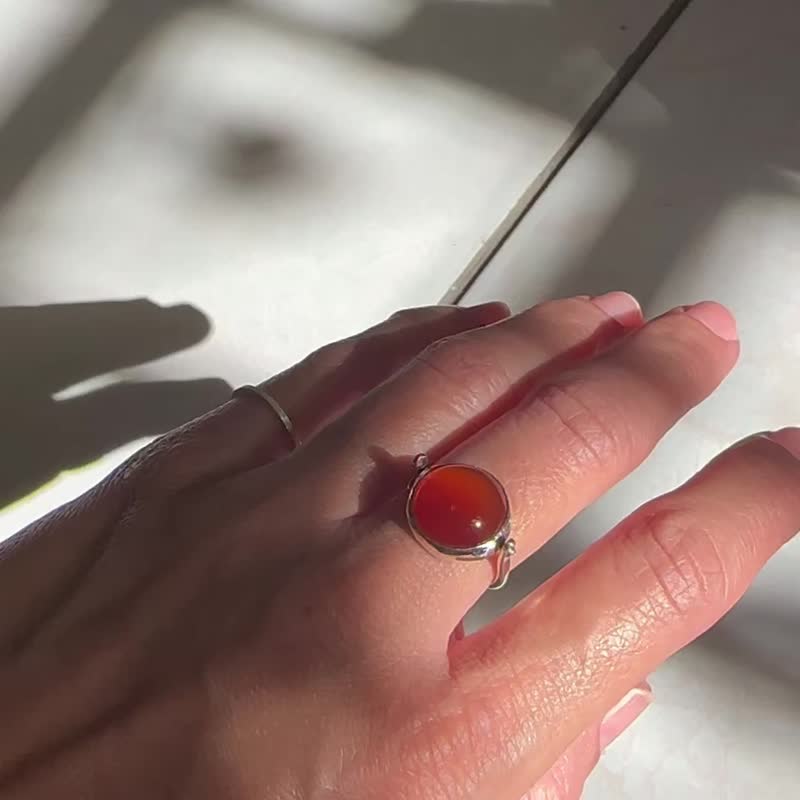 手作银饰—枫叶蜜糖戒指项链坠饰 两用饰品 Maple 2way rings 925 - 戒指 - 纯银 银色