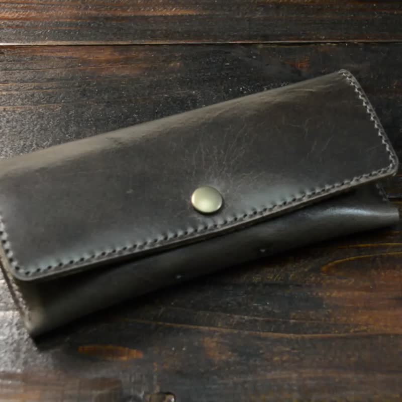 意大利皮革眼镜盒 Ibiza 石墨 x 石灰 - 眼镜/眼镜框 - 真皮 灰色