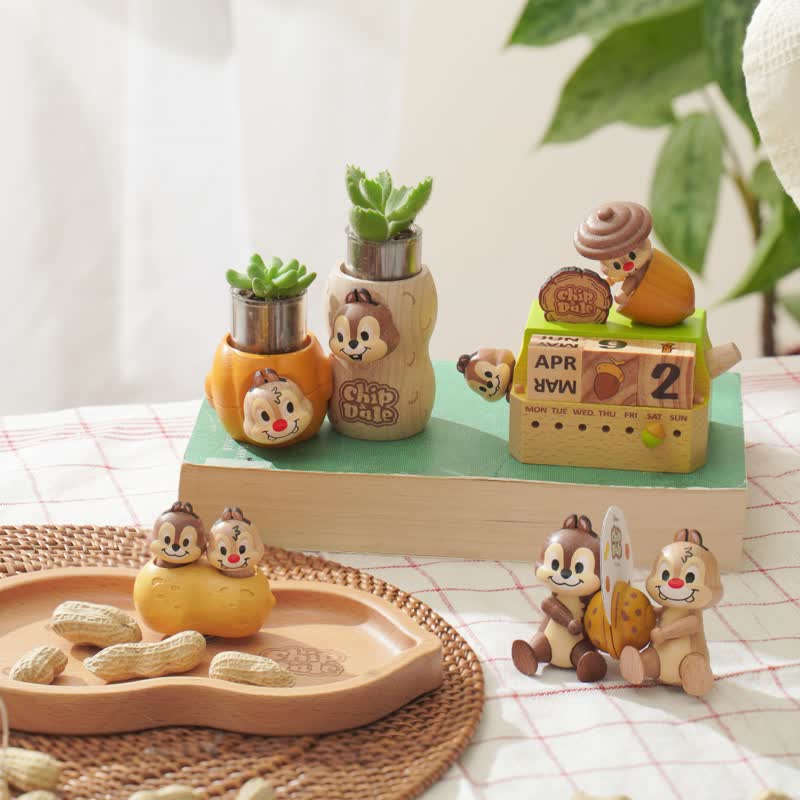 【奇奇蒂蒂】磁铁 置物盘 万年历 植栽盆器 迪士尼 Disney - 摆饰 - 木头 多色