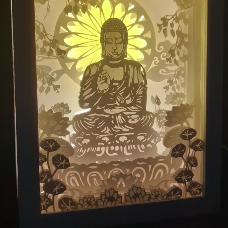 释迦摩尼佛 纸雕灯箱 A - 木工/竹艺/纸艺 - 纸 白色