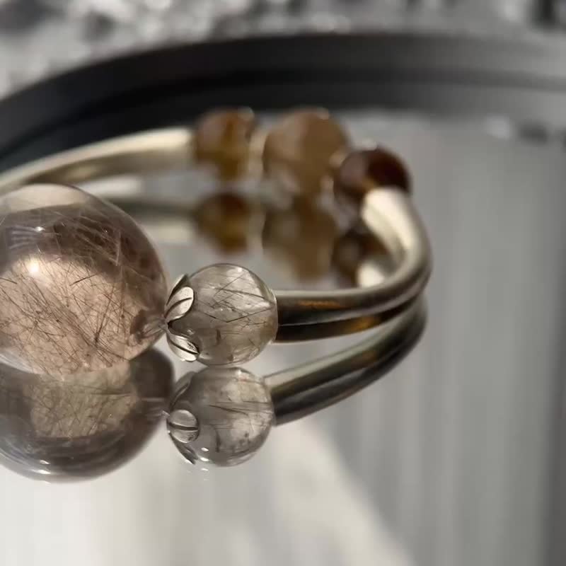 毕业级魔鬼银发铜发清迈手工纯银设计款手链 - 手链/手环 - 水晶 咖啡色