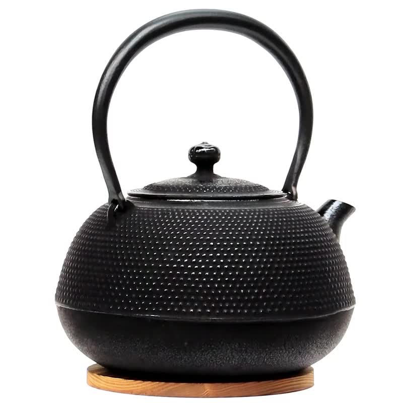 及春 南部铁器 铁瓶 铁壶 平丸Arare2.3L IH对应 日本制 - 茶具/茶杯 - 其他金属 黑色