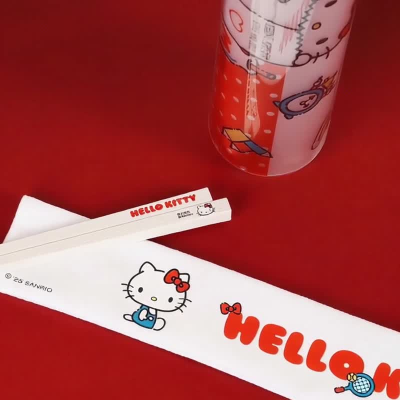 【白】经典款 Hello Kitty 联名限定 316 不锈钢宝筷 环保餐具组 - 筷子/筷架 - 不锈钢 白色