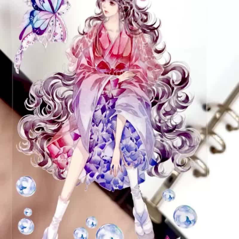 1306 幽紫翩翩Soft Violet Dance - 纸胶带 - 塑料 多色