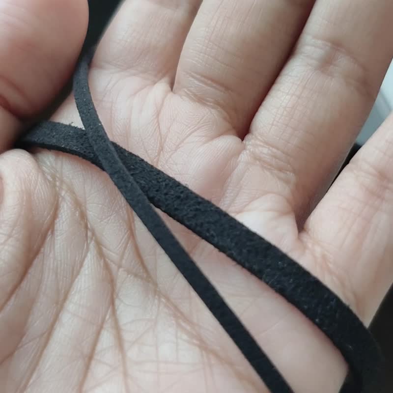 基础黑麂皮绒 CHOKER 3/5mm 纯银/合金 - 颈链 - 纯银 黑色
