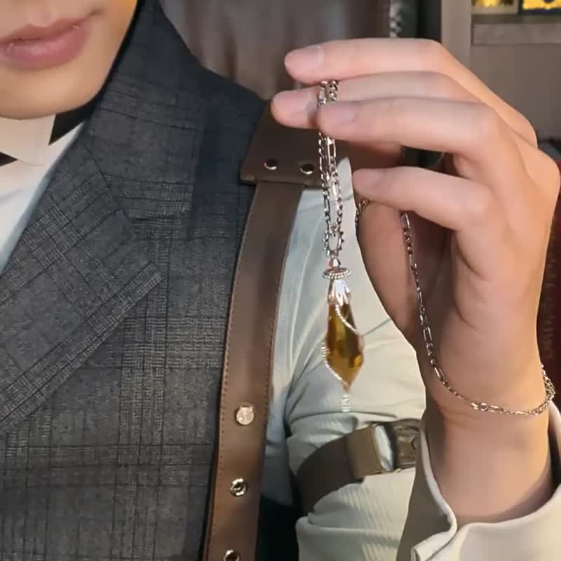 合作限定 诡秘之主×蒸汽大陆 克莱恩系列 男西装 深灰 格纹 马甲 - 男装背心 - 聚酯纤维 灰色