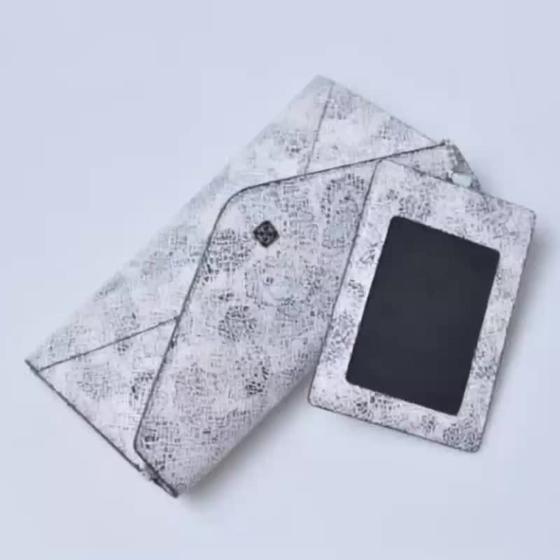 Tosca | Envelope CardCase Wallet /蓝暗花-真皮卡套 长钱包 - 皮夹/钱包 - 真皮 