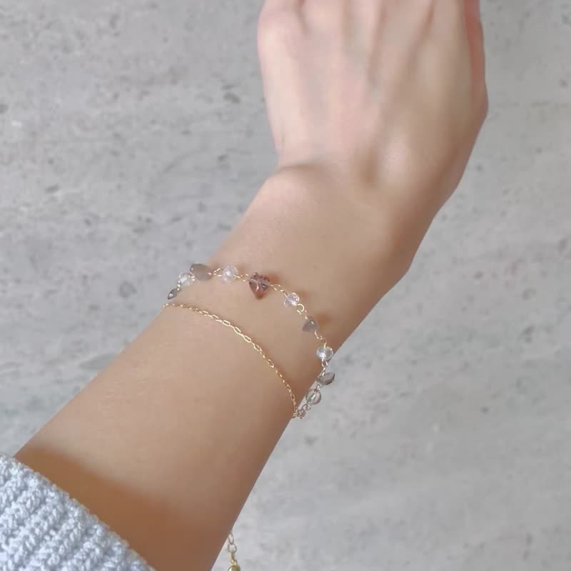 手作手链  烟水晶  日本手作家 - 手链/手环 - 水晶 黑色