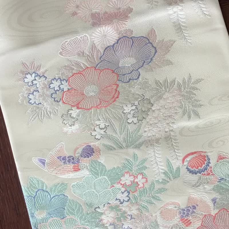 铂金箔和服带桌旗 PTR005 - 餐垫/桌巾 - 丝．绢 白色